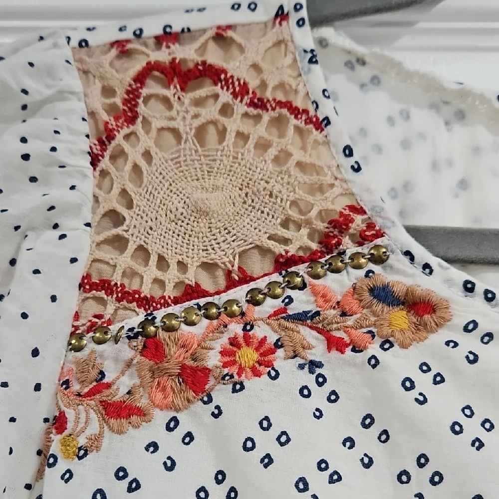 Bohme Embroidered Tiered Dress With Lace